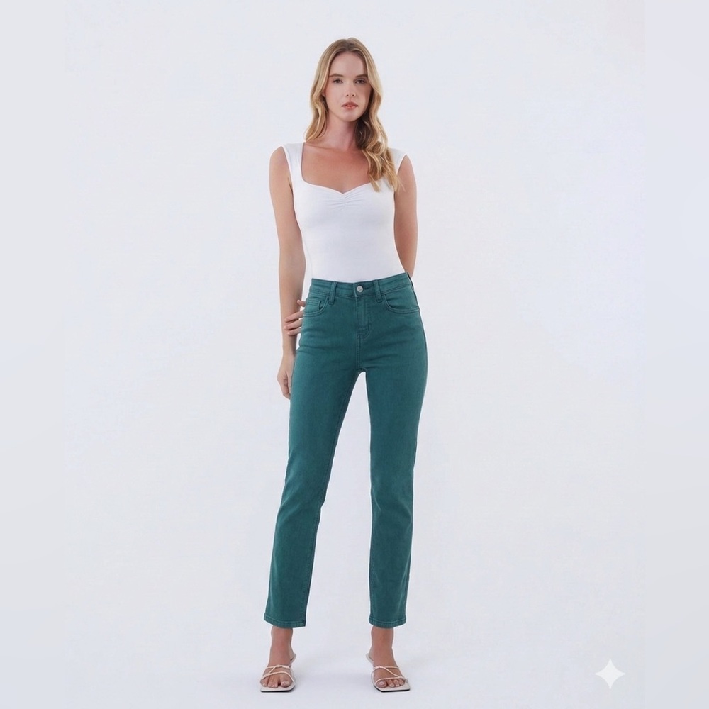 VERVET Los Angeles Dark Green Straight Jeans Sz 25